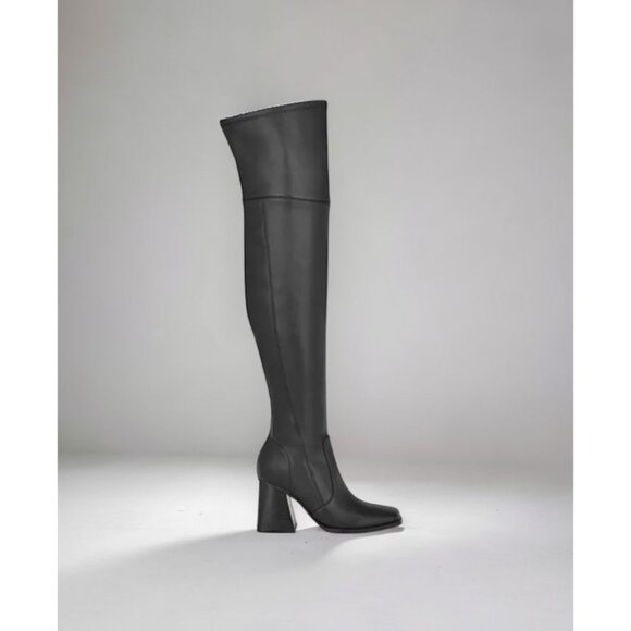 Nine West Women's Black Begone Block Heel Over the Knee Dress Boots Size 7M NIB - Picture 2 of 5